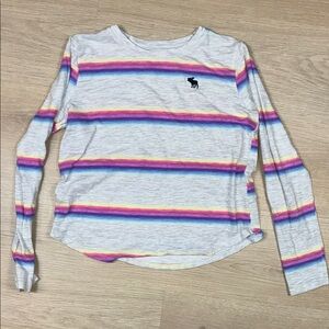Abercrombie Kids Rainbow Striped Long Sleeve Tee 11/12  Girl’s